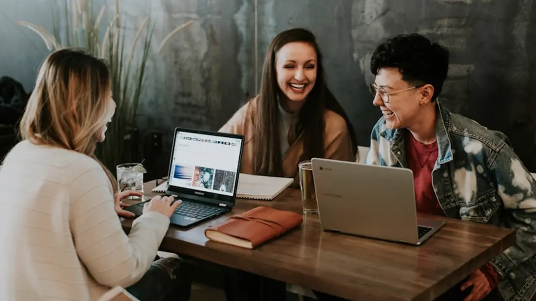 Students studying together around a shared table